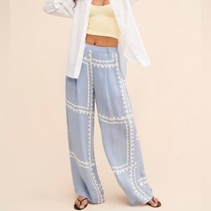 Mon Renn from Anthropologie Serape Pant in Blue Postcards